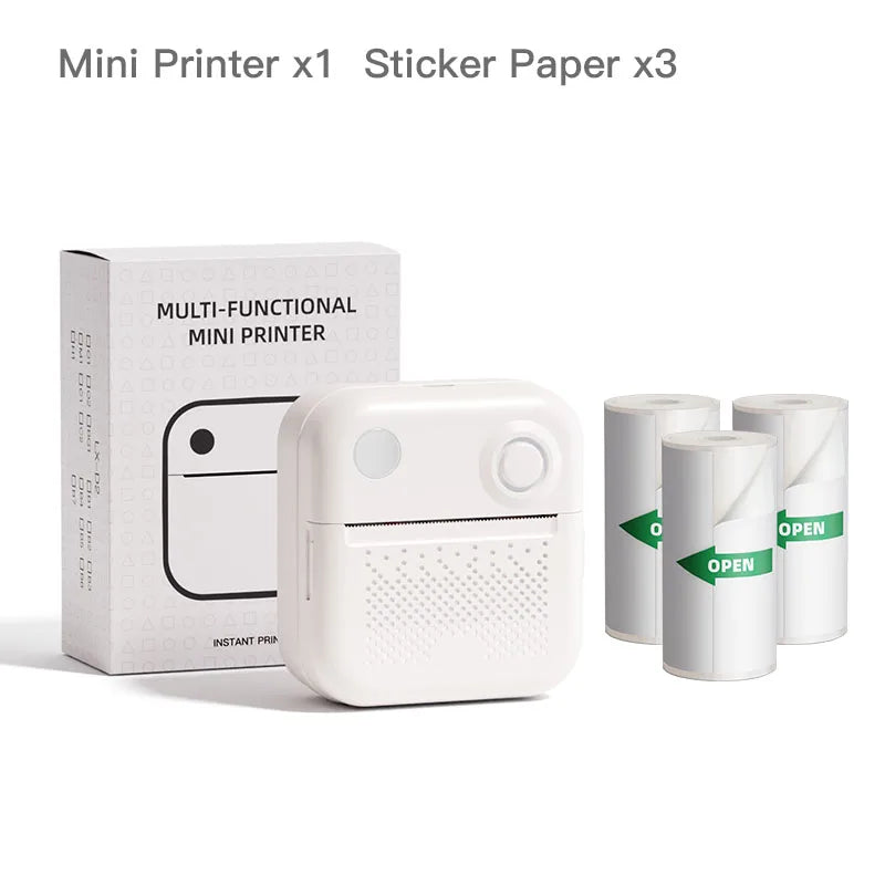 Dolewa D3 Portable Printer Thermal Paper Stickers Paper Mini Printers Labels Maker Printer for Error Printing Photo Printing 