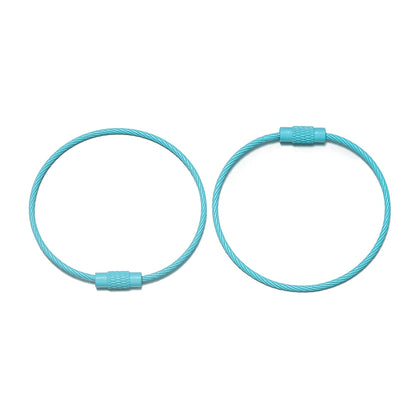 10pcs/lot 50mm Iron Key Ring Colorful Keychain Rings Screw Lock for Jewelry Making Keychain DIY Findings - Lake Blue
