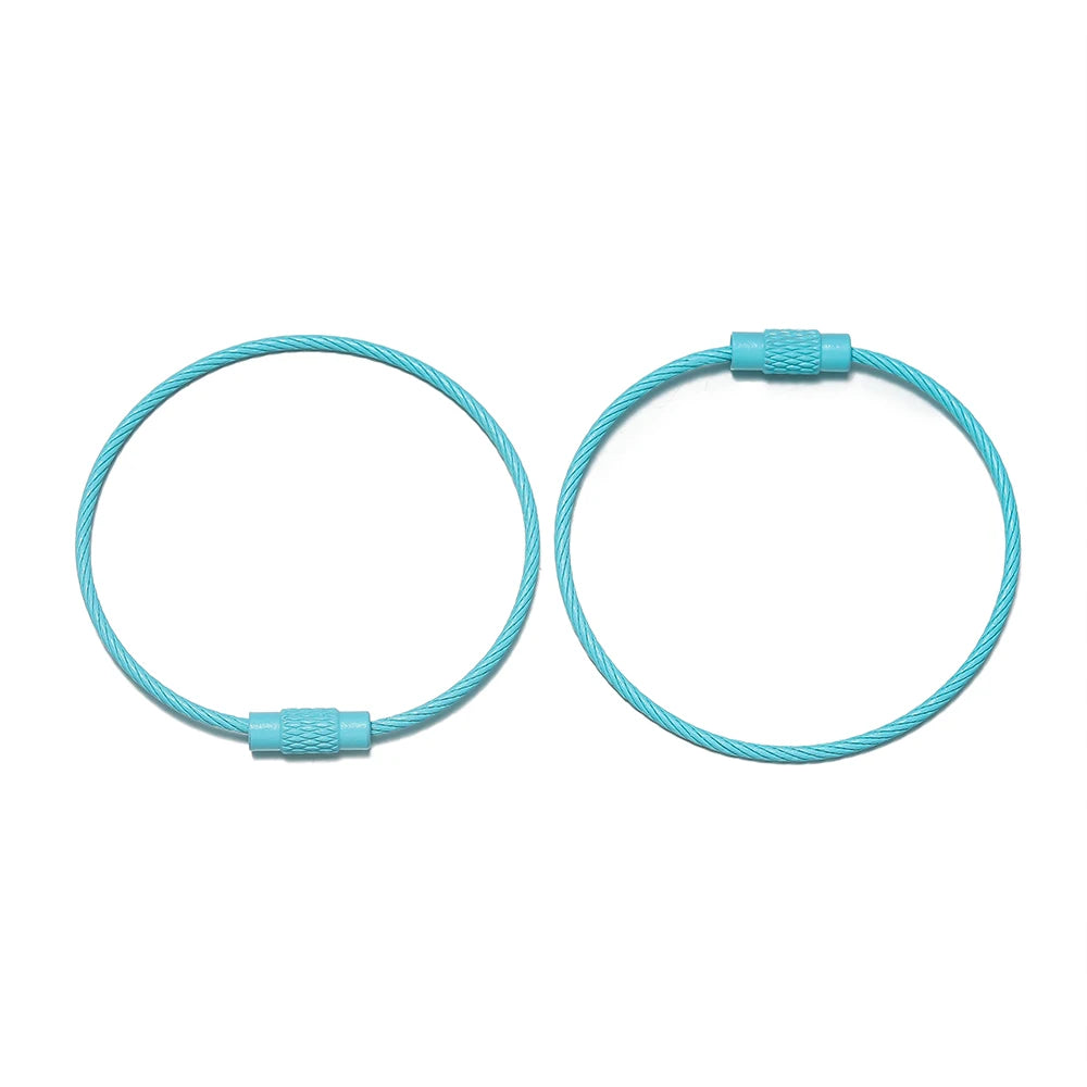 10pcs/lot 50mm Iron Key Ring Colorful Keychain Rings Screw Lock for Jewelry Making Keychain DIY Findings