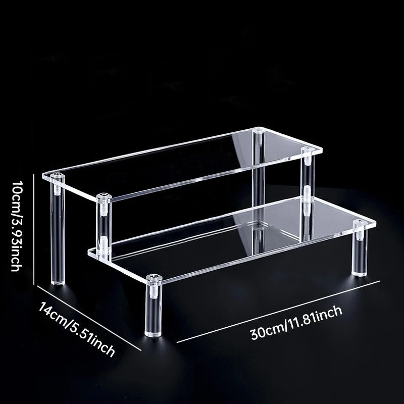1-5 Tier Acrylic Display Stand Perfume Doll Clay Figurine Blind Box Storage Rack Transparent Ladder Makeup Organization W-2 -
