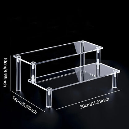 1-5 Tier Acrylic Display Stand Perfume Doll Clay Figurine Blind Box Storage Rack Transparent Ladder Makeup Organization W-2 -