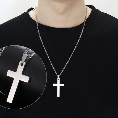 Fashion Stainless Steel Cross Pendant Necklace For Women Men Link Chain Charm Necklace Cool Boys Girls Punk Hip Hop Jewelry G