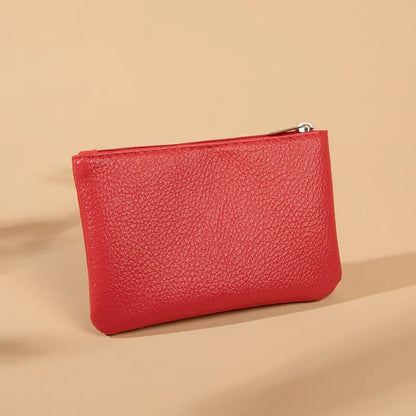 Women PU Leather Coin Purse Retro Litchi Pattern Zipper Pouch Mini Change Purses Unisex Solid Wallets Card Holder Storage Bag