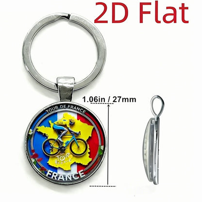 1pc Retro Bicycle Keychain Father's Day Cycling Gift for Dad Biker Bike Charm Bicycle Enthusiasts Riders Tour De France Souve