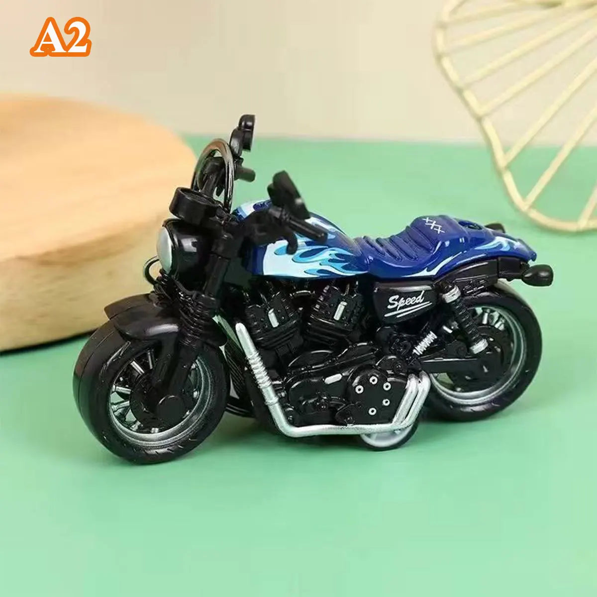 1PCS Motorcycle Model Toys Mini Vehicles Decoration Accessories for Boy Gift Alloy Car Children Birthday Gifts - A1 blue
