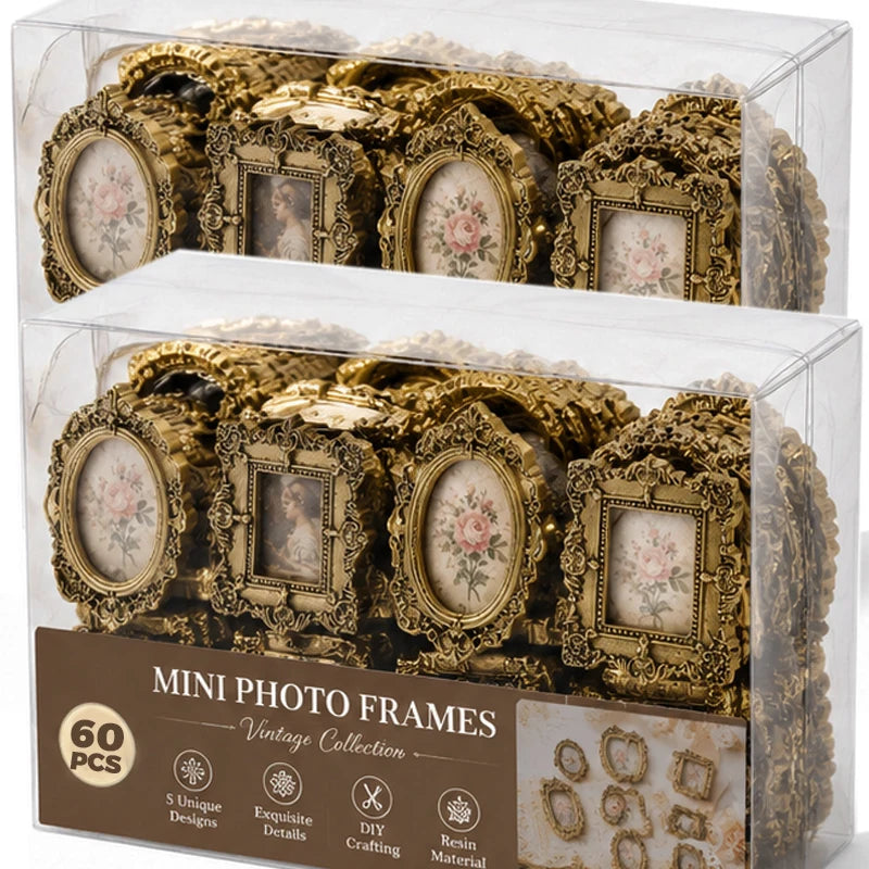 Mini Vintage Frames Antique Frames Ornaments Picture Photo Scrapbooking Decor Frame DIY Wall Hanging Jewelry Display Ornament