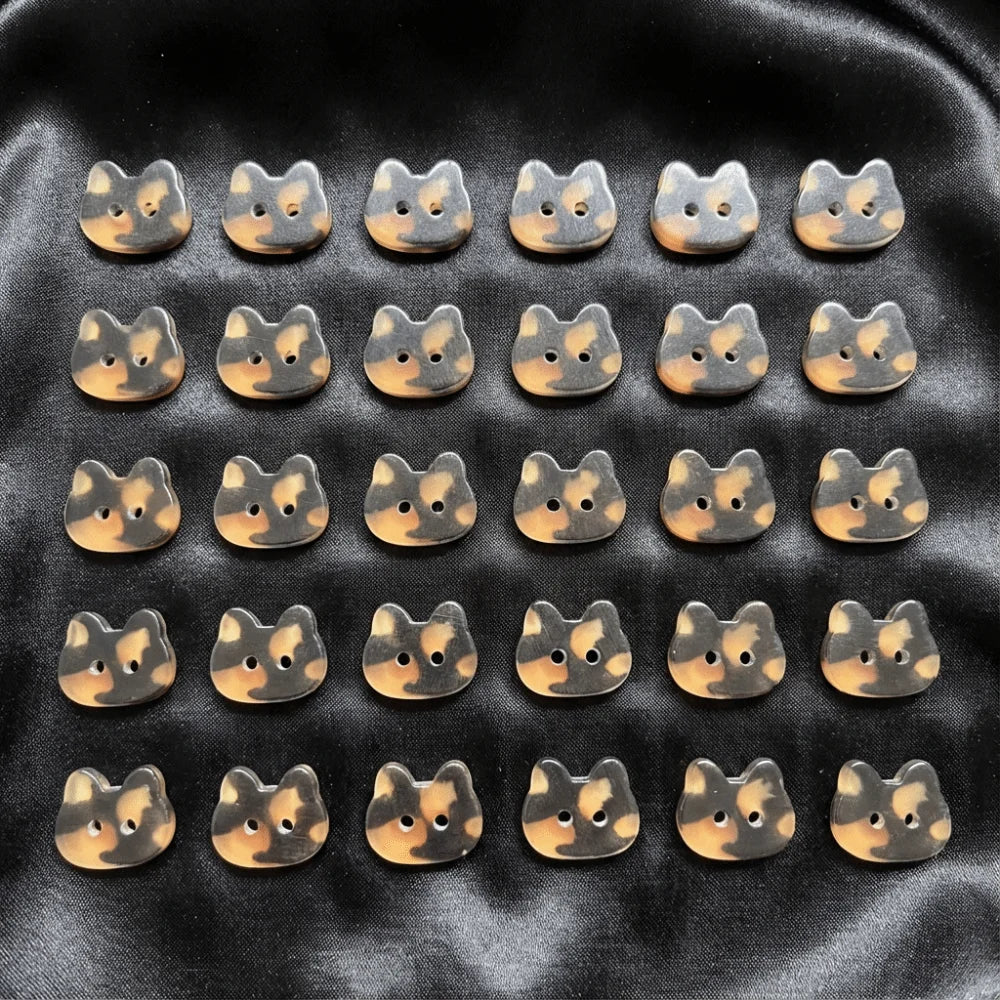 30pcs Tuxedo Cat 12mm Kitty Buttons Creative Cute Calico Cat Buttons Fashionable Resin Ginger Cat Buttons Clothes Accessories