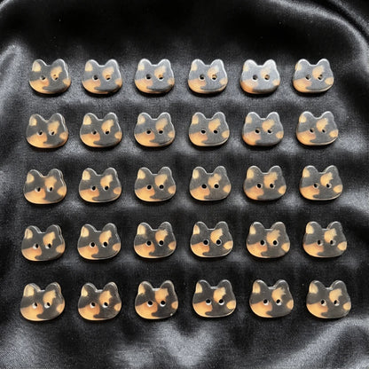 30pcs Tuxedo Cat 12mm Kitty Buttons Creative Cute Calico Cat Buttons Fashionable Resin Ginger Cat Buttons Clothes Accessories