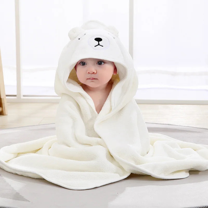 Cartoon Animal Baby Bath Towels Soft Newborn Hooded Towel Blanket Toddler Bathrobe Warm Sleeping Swaddle Wrap for Boys Girls 