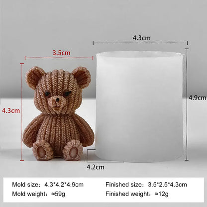 DIY Mini Bears Silicone Mold Aroma Candle Resin Ornament Mould Handmade Candy Chocolate Making Baking Molds - J-1306
