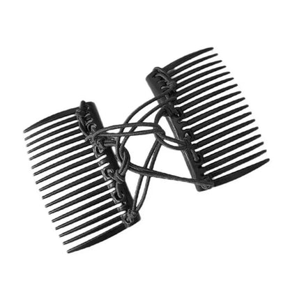 Vintage Creative Magic Hair Comb Elastic Rope Disc Hair Clip For Women Headwear Hair Comb Hair Clip Fashion Hair - black