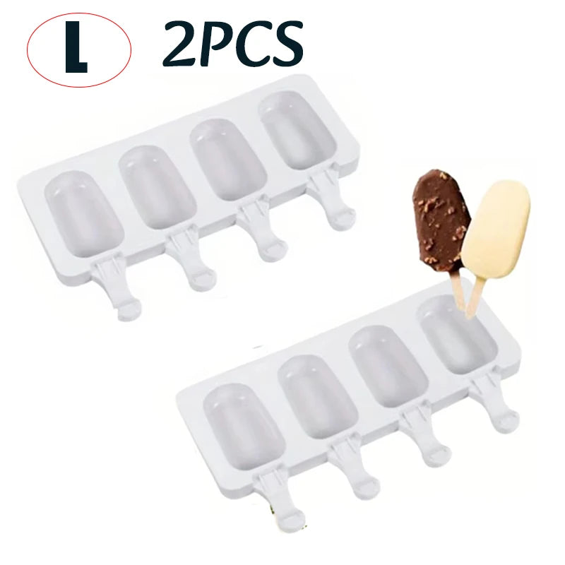 Silicone Ice Cream Popsicle Mold Combination With Ice Cream Stick DIY Chocolate Dessert Maker Ice Cube Tray Mold Homemade Too