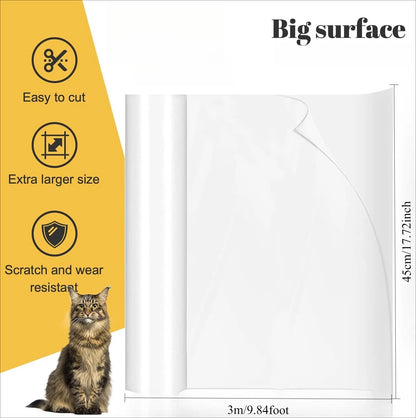 Generic Cat Scratch Furniture Protector Thick Vinyl Couch Protector Clear Self-Adhesive Cat Tape for Furniture Sofa Door Wall