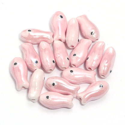 10pcs/lot Retro Small Fish Ceramic Beads Cute Porcelain Loose Spacer Beads For DIY Jewelry Making Necklace Bracelets Accessor