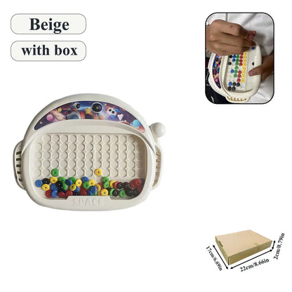 1 PCS Children's Magnetic Doodle Board with Pen & Beads Drawing Toy for 3-8 Years Kids Educational Boy Girl Montessori Gift -