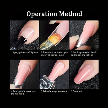 120Pcs Clear Full Cover Dual Nail System for Uv Gel Acrylic Nail Art - Includes Scale and U-Shaped Tips for Extension - Perfe