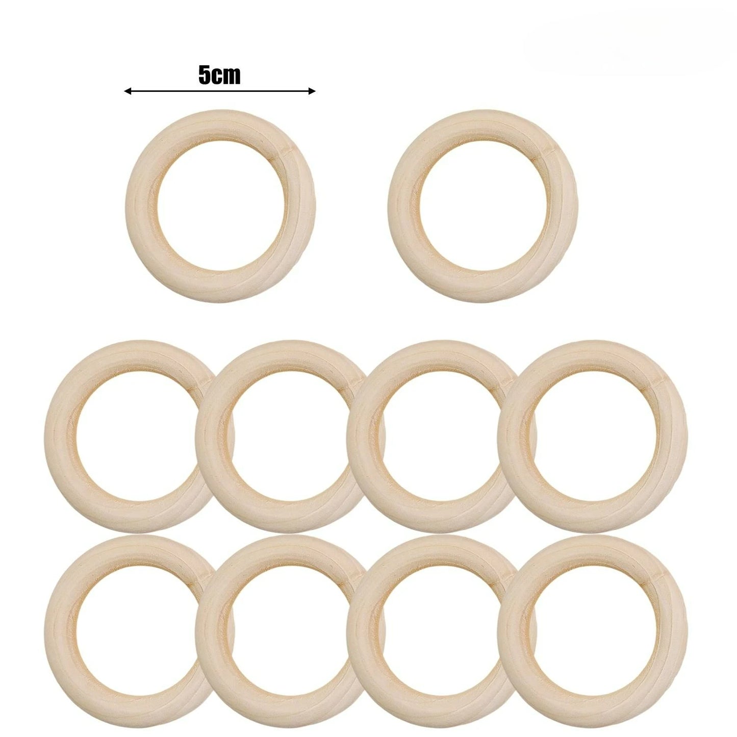 Unfinished Wood Rings Smooth Natural Wooden Ring Circles for Craft DIY Wood Hoops Jewelry Ornaments Connectors Jewelry Making