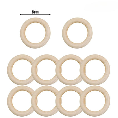 Unfinished Wood Rings Smooth Natural Wooden Ring Circles for Craft DIY Wood Hoops Jewelry Ornaments Connectors Jewelry Making