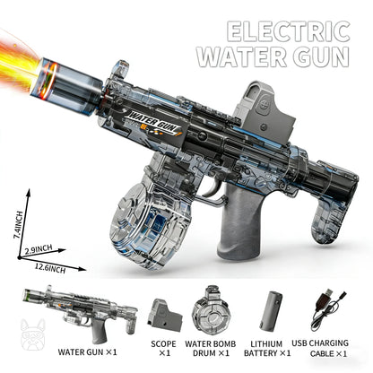 Simulated Firing and Recoil Electric Water Gun Toys Children Automatic Sensor Lights Water Pistol Summer Outdoor Beach Kids T
