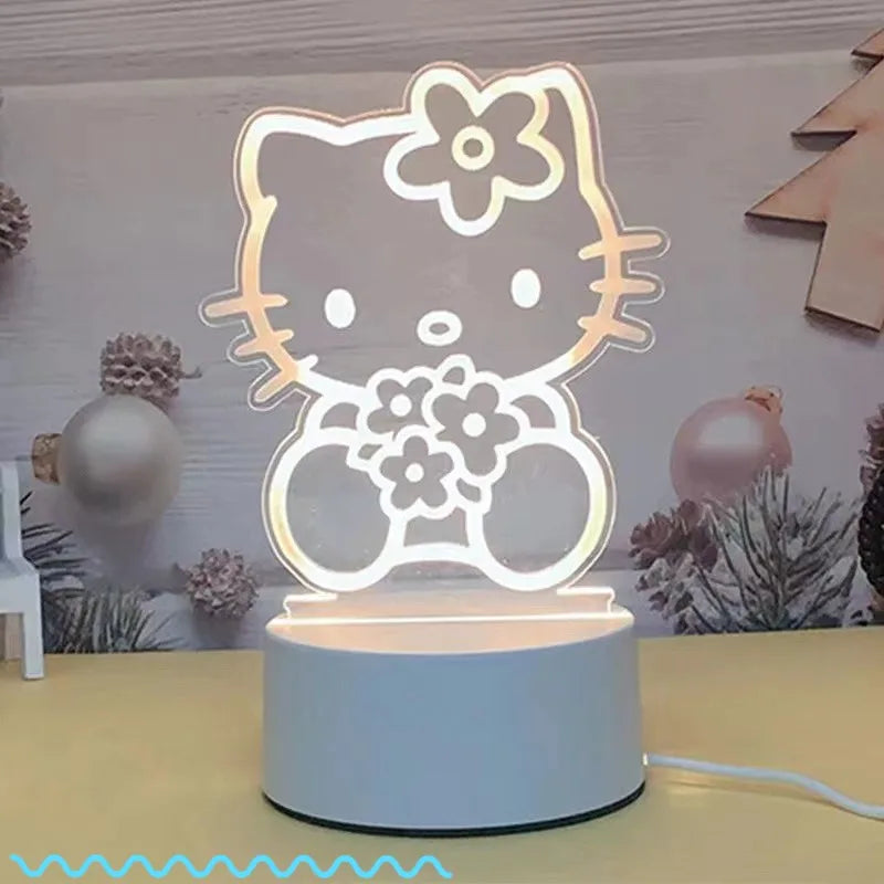 Hello Kitty Cinnamoroll cartoon bedside decoration night light bestie new creative birthday gift for girls student dormitory 