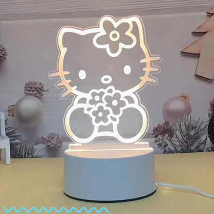 Hello Kitty Cinnamoroll cartoon bedside decoration night light bestie new creative birthday gift for girls student dormitory 