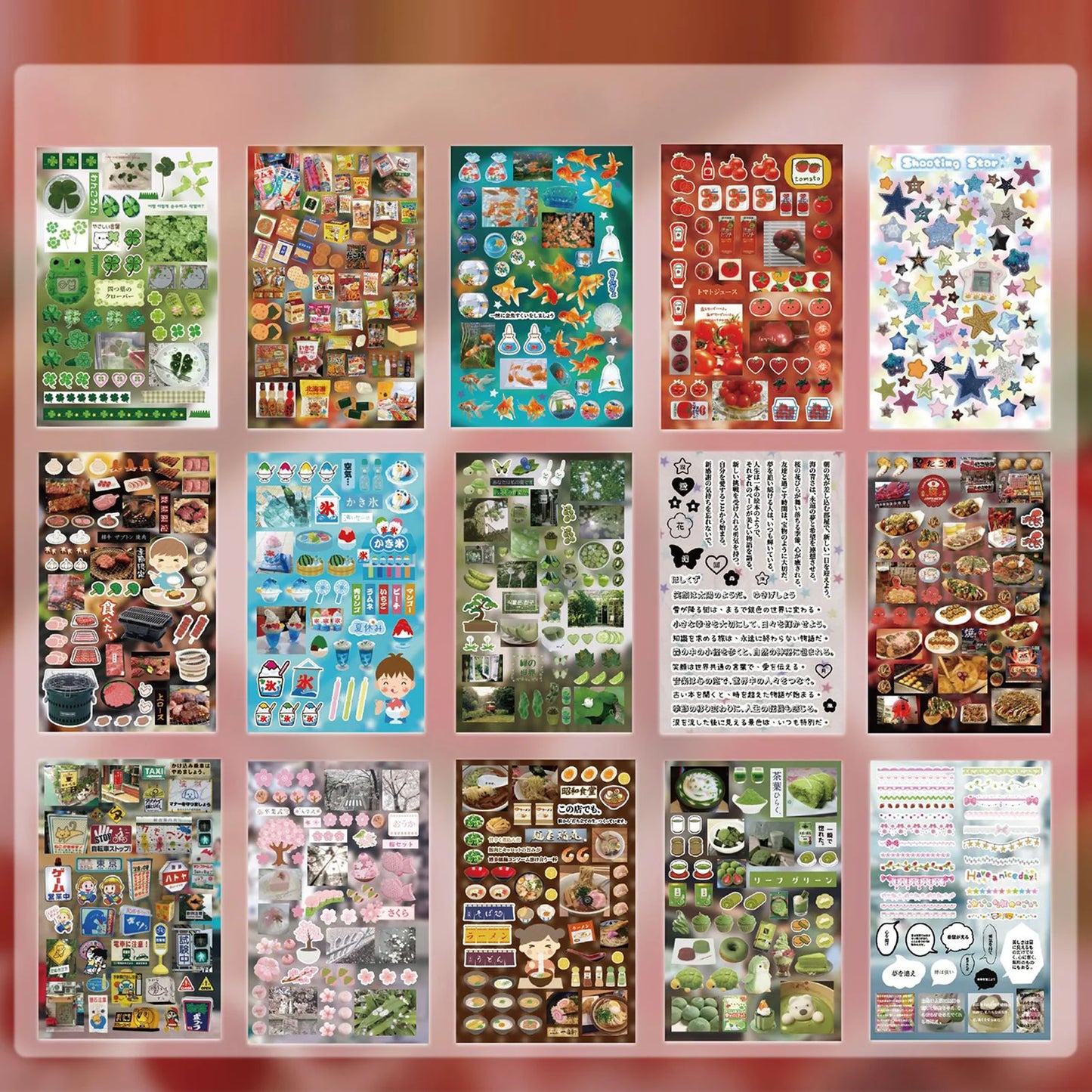 30 Sheets Millennium Memories Sticker Books Japenese Style Cute Cartoon DIY Material Decorative Stickers Die-cut Scrapbooking