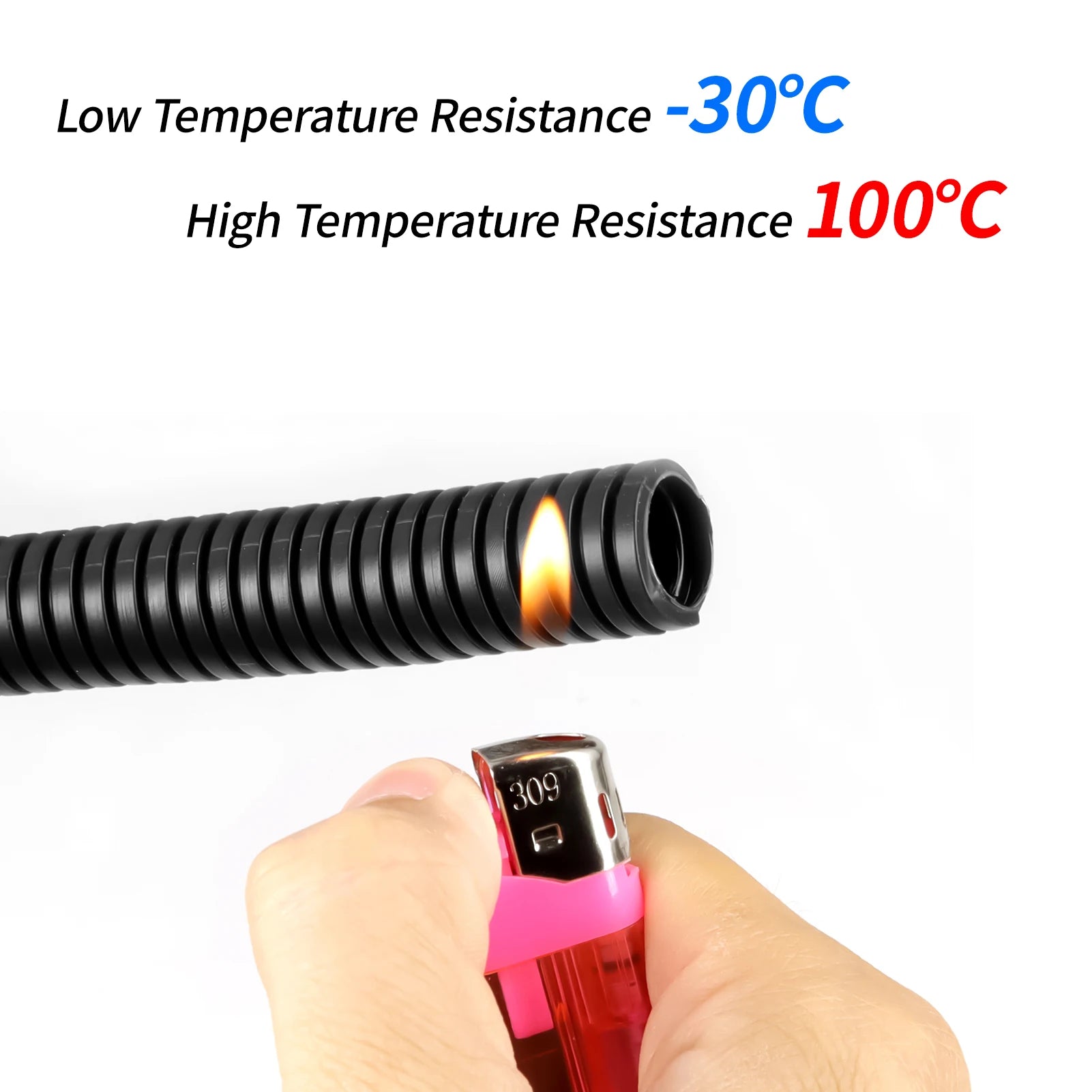 3/5/10m PP Insulated Corrugated Pipe AD 7.5 ~ 34.5mm Wire Harness Threaded Hose Plastic Auto Mechanical Line Protection Sleev
