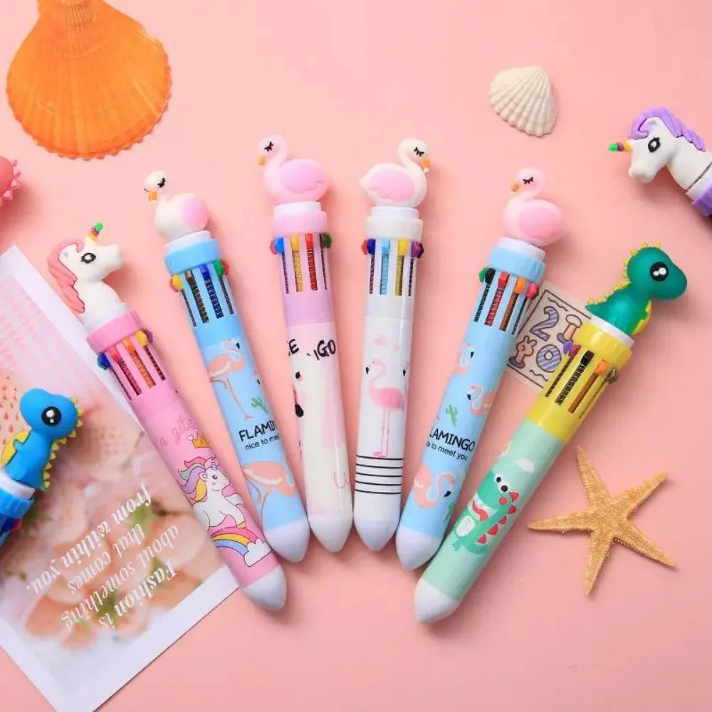 5-20 Pcs10 Color Cartoon Pen Kids Gifts Birthday Party Children's Prizes Christmas Wedding Guest Gifts Carnival Party Gift Pa