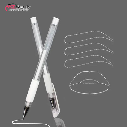 2PCS Eyebrow Marker Pen Microblading Surgical Skin Permanent Make up Supplies White Surgical Scribe Tool Tattoo Accessories P