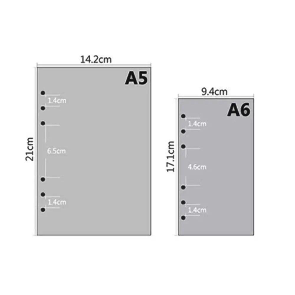 45 Sheets/90 Pages Ring Notebook Insert Refills 6 Holes Loose Leaf Papers Journals A5 A6 A7 Spiral Diary Planner Inner Core P