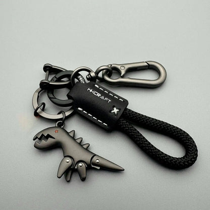 Motorcycle Decoration Accessories and Car Keychain Single Leather Woven Rope Metal Keychain Handbag Pendant Small Gift - Styl