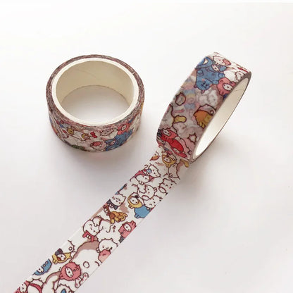 15mm x 5m Washi Tape Japanese Stationery Kawaii Pink Masking Tape Cute Scrapbooking Girl Gift Decoration School Office Suppli
