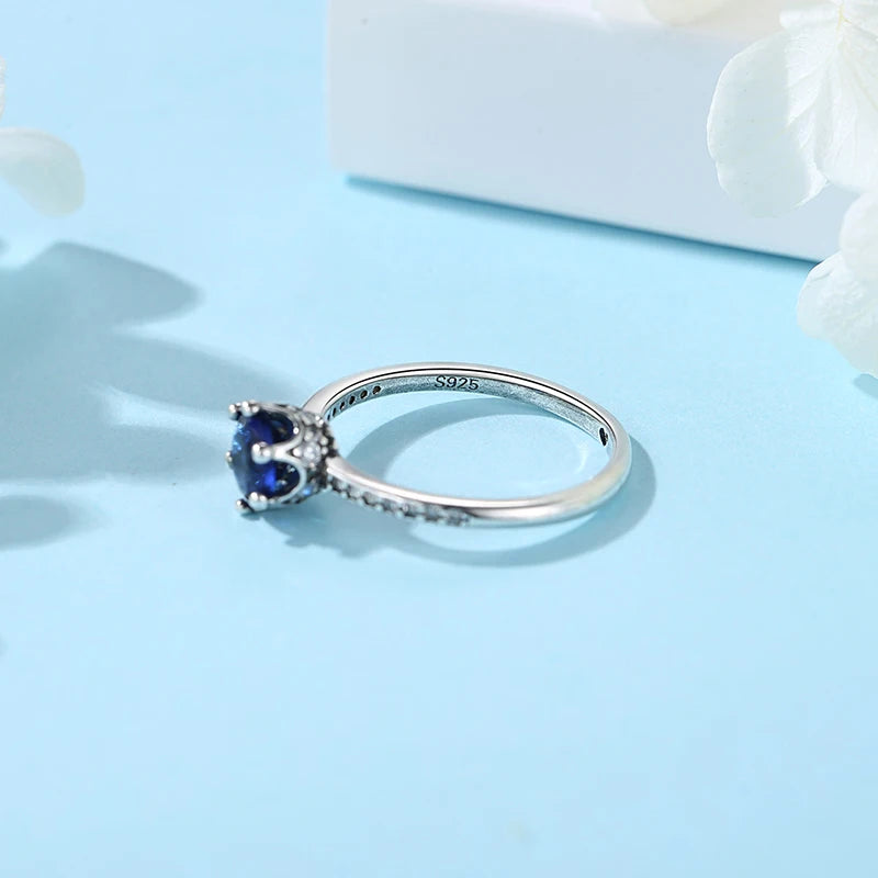 Original 925 Sterling Silver Ring Love Heart Pave CZ Crystal Stackable Rings For Women Wedding Engagement Birthday Gift Jewel