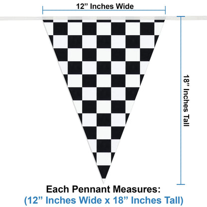 Racing Car Party Triangle Flag Banner Checkered Flag Pennant Banner for Racing Car Birthday Party Decoration Backdrop Decorat