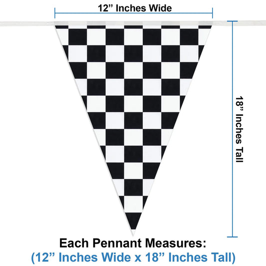 Racing Car Party Triangle Flag Banner Checkered Flag Pennant Banner for Racing Car Birthday Party Decoration Backdrop Decorat
