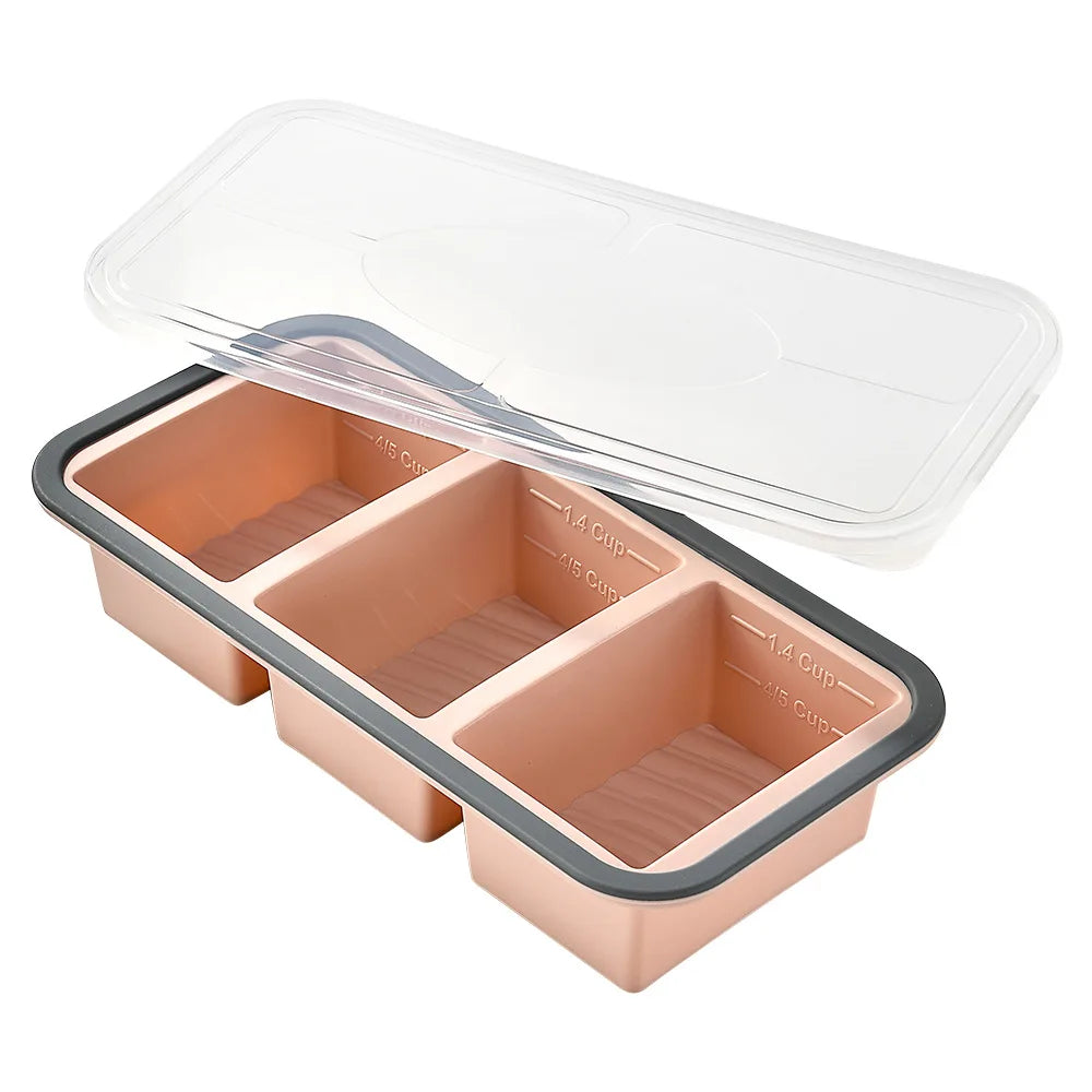 New Freeze Preservation Mold Giant Large Silicone Ice Cube Tray Mold with Lid Food Storage Container Baking Mold Kitchen Tool