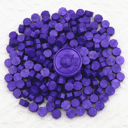 100pcs/bag Octagon Sealing Wax Beads For Seal Stamp, Handmake Embellishment Of Card Envelope, Fire Lacquer Sealing Wax - Purp