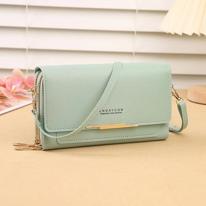 2024 New Women's Wallet Korean Multifunctional Shoulder Bag Mid-length Clutch Coin Purse - light green