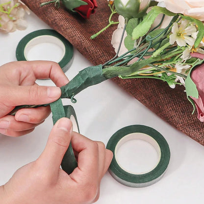 Green Flower Stem Sticks DIY Floral Material Handmade Wire Stems Floriculture Tape Self-adhesive Bouquet Floral Stem Paper Ta