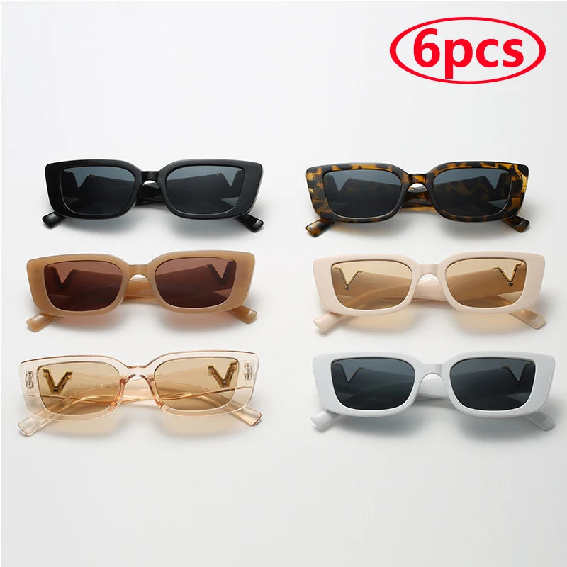 Fashion Rectangle Sunglasses Women Vintage Small Frame Sun Glasses Ladies Classic Black Square Eyeglasses Oculos