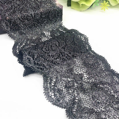 6y/lot Width 2-3 1/2 inch 4 Colors Glitter Stretch Lace Trim Foil For Clothing Accessories Dress Sewing Applique Costume Fabr