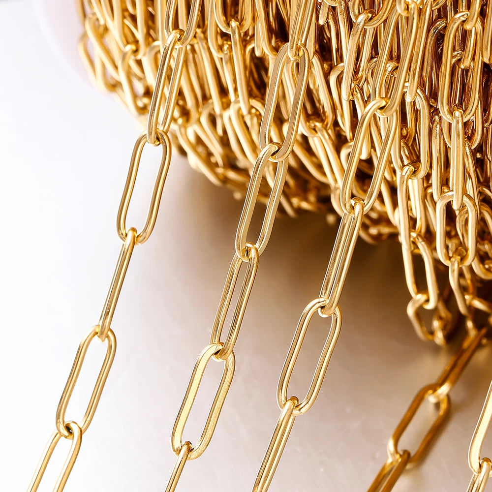 1M 3/4mm Stainless Steel Chain No Fade Cable Gold Chains for Necklace Bracelet Anklet DIY Jewelry Making Components