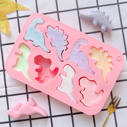 1pc 8-cavity silicone mold 3D dinosaur shaped chocolate candy, pudding, cookies, mold making, cake baking utensils