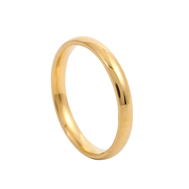 Simple 6mm Titanium Ring Women Men Prevent Allergy High Polished Wedding Rings Stainless Steel Couple Finger Jewelry Gifts