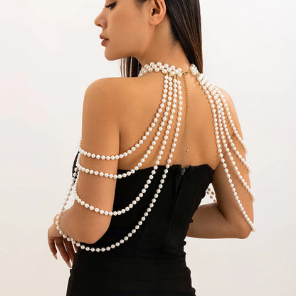 Lace Bridal Necklace, Imitation Pearl Chain, Elegant Wedding Accessory, Scrapbooking Supplies, Planner Decoration, DIY Craft 