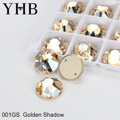 YHB Top Quality XIRIUS Glass Crystal AB Moonlight Sewing Stones Flatback Sew on Rhinestones For Garment Clothes Bags