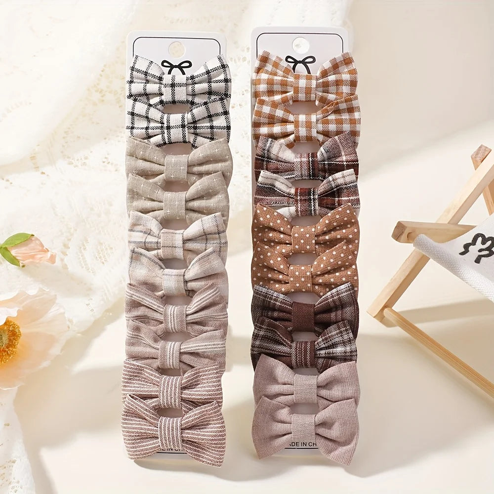 BABY BOWS 20Pcs/set Handmade Fabric Printed Barrette Boutique Mini Boutique Bangs Bow Hair Clip Ins Daisy Hairgripes - FJ4903