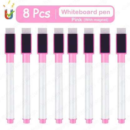 4/8Pcs Magnetic Erasable Whiteboard Pen Color Options Numbering Stationery Office Teaching Supplies for Blackboard Student No