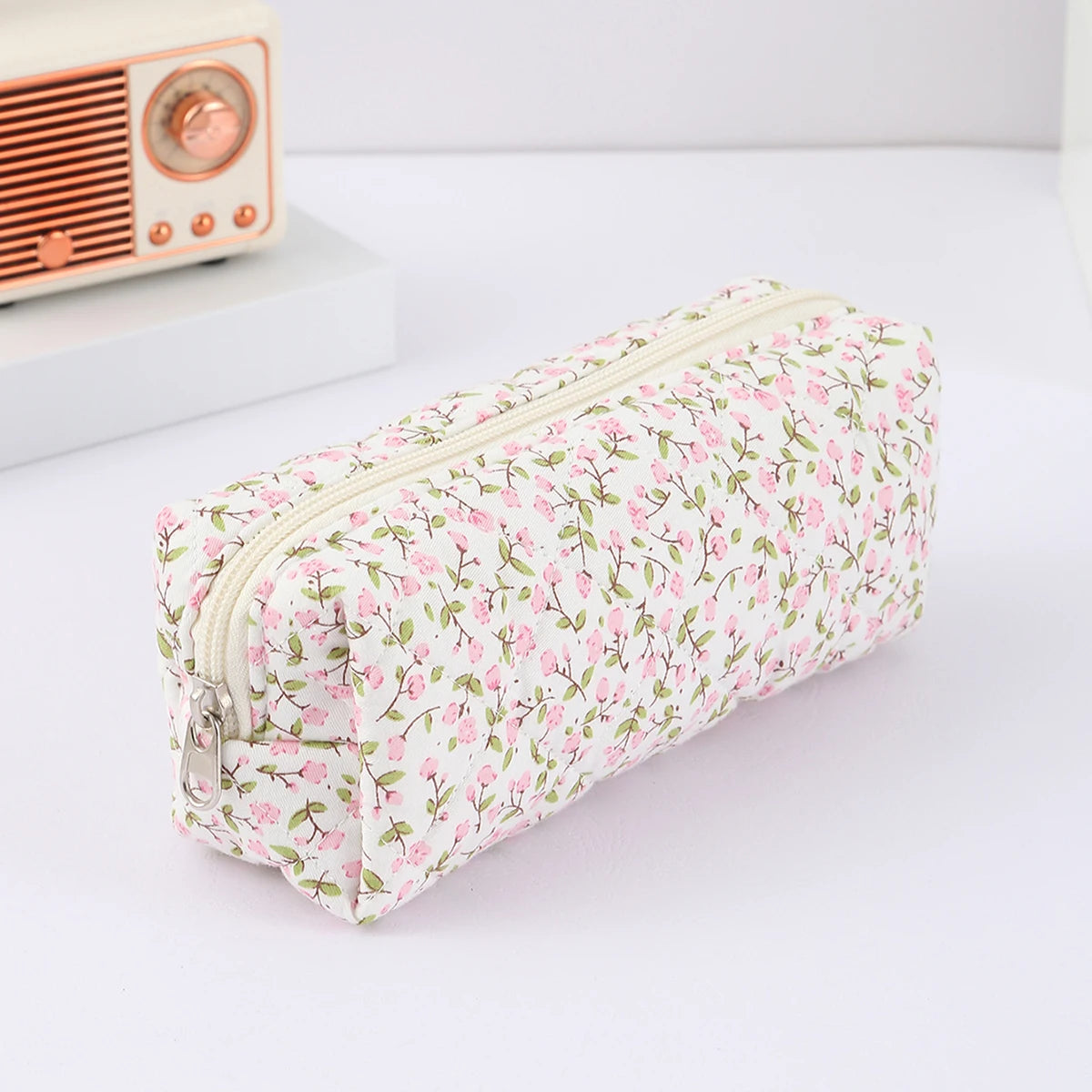 1 pc Beautiful bowknot single-layer pencil case, floral pattern design storage bag, a must-have for back to school season - 1