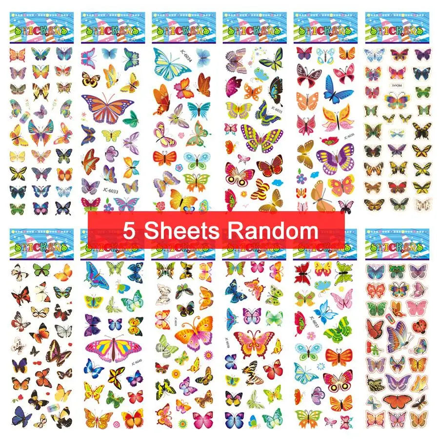5 Sheets Kids Stickers Puffy Stickers for Children Birthday Christmas New Year Gift for Girl Boy Scrapbooking Cartoon Sticker